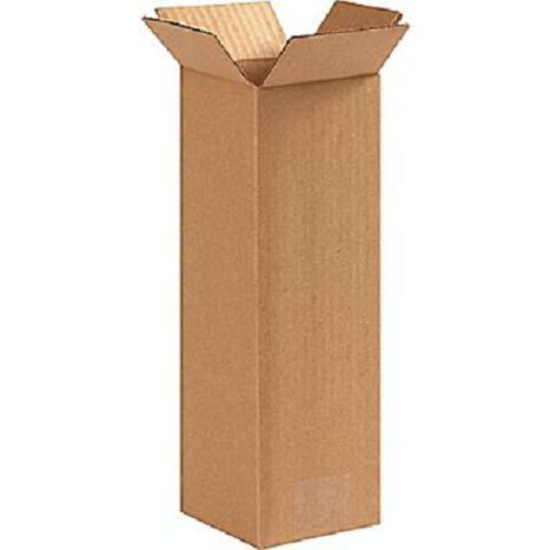 Corrugated cardboard tall shipping storage boxes 4&#034; x 4&#034; x 12&#034; (bundle of 25) for sale