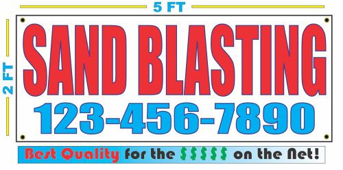 SAND BLASTING w/ CUSTOM PHONE Banner Sign NEW Larger Size High Quality!