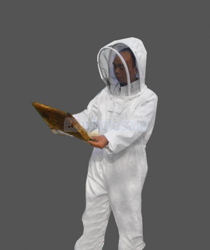Beekeeping Jumpsuits Jacket Veil Bee Protection Suit w/ Hat Smock Equipment
