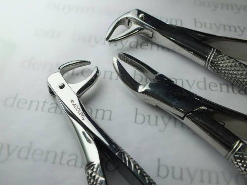 Set of Three Upper Lower Root Molors Forceps ADDLER German Stainless