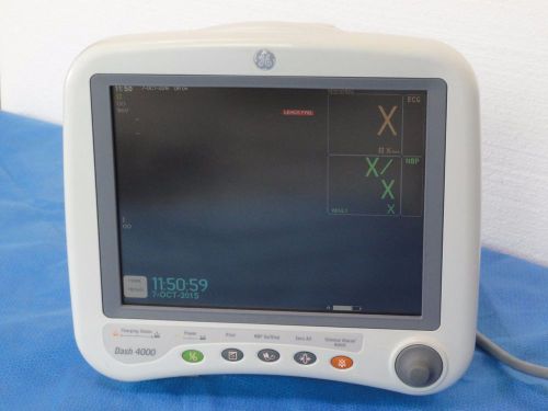 GE Dash 4000 Patient Vital Signs Monitor ECG Sp02 NIBP No Reserve Auction!