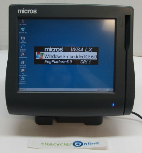 Micros Workstation 4 LX WS4LX POS 12.1&#034; Touchscreen Terminal +Stand 400714-001 C
