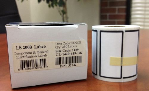 New in box 250x brady ls 2000 labels component/gen ident cl-1429-619-bk 32742 for sale