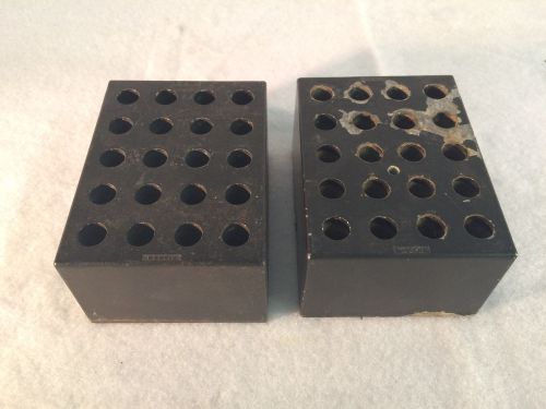 Lot of 2 20-Well 10mm Blocks for Dry Block Heater/Incubator (3&#034;x4&#034;) S