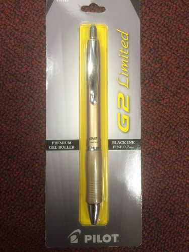 G2 limited, pilot, premium gel roller, black ink, fine 0.7mm, gold body for sale