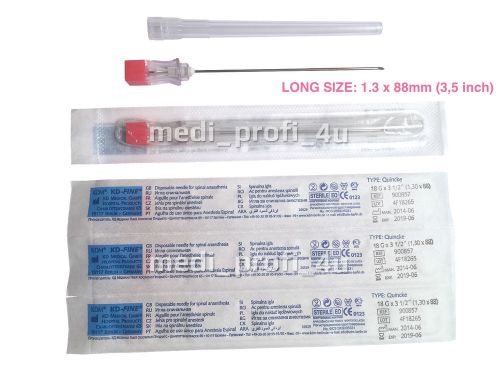 1 2 3 4 5 10 long sterile needles, 18g pink 1.3 x 88 mm 3,5&#034; ink refill fast p&amp;p for sale