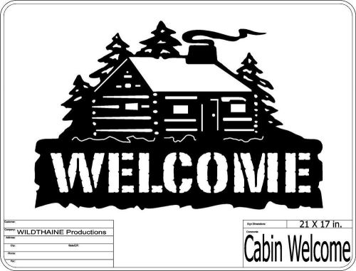 DXF File Cabin Welcome  CNC dxf  for Plasma Laser Vector Wall Scroll Saw cnc