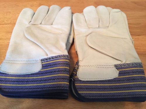 Heavy Duty Large Leather Work Gloves - 2 Pairs