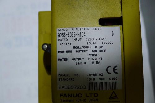 Used FANUC Servo Amplifier Unit A06B-6089-H104 A06B6089H104