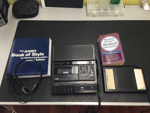 Panasonic RR-830 Standard Cassette Transcriber Dictation Machine W/foot control