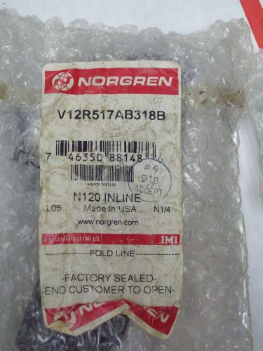 IN LINE VALVE SOLENOID V12R517AB318B NORGREN NEW