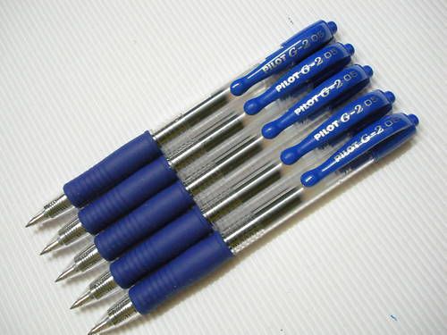 5 PILOT G2 BLUE INK 0.5mm.  XFine Point RT Gel Pens