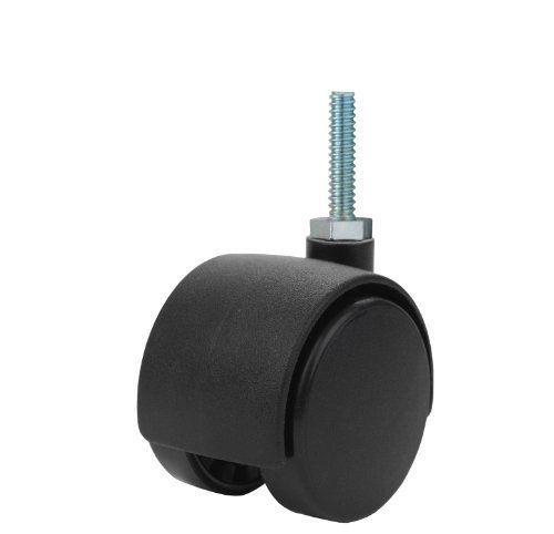 Twin wheel caster solutions twhn-40n-t03-bk 1.57&#034; diameter nylon wheel hooded no for sale