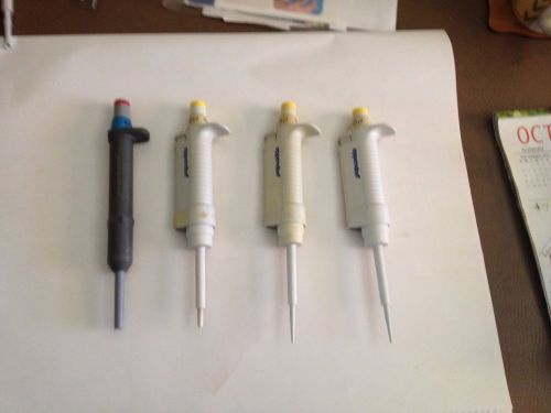 Eppendorf pipettes (10, 25, 100 and 1000 ul fixed volume) for sale