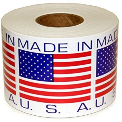 Made in usa label - 2 x 2 - uline - 500/roll for sale
