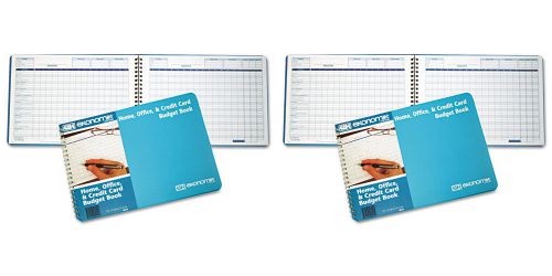 HomeOffice Budget Book 56 Pages 10-14&#034;x7-14&#034; Aqua Leatherette Cover, 2 Packs
