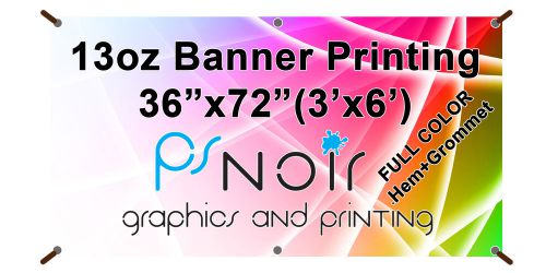 13oz Banner Printing - Hem and Grommets Full color single side - Gloss Finish