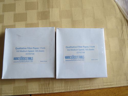 Set of 2 Home Science Tools Qualitative Filter Paper, 11 CM, 102 Med. speed, 100