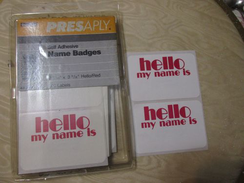 100 red hello my name is stickers 70s font dennison old office supplies for sale