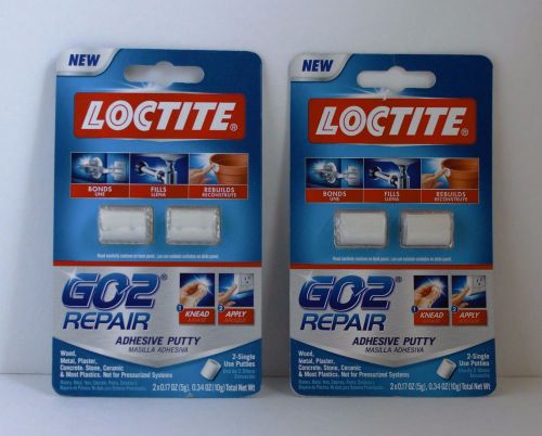 Loctite GO2 Repair Adhesive Putty Bonds Fills Lot Of 2 -  2 Single Use Putties