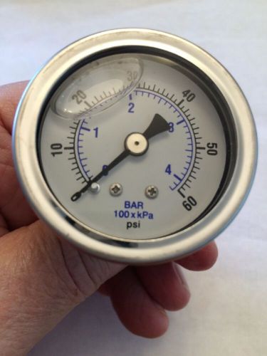 Bar 100xkPa PSI Guage New Gauge Goes From 0 To 60 On Outer Dial