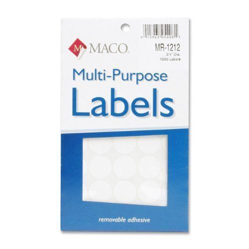 Maco MR-1212 Mulitpurpose Removable Labels - 3/4&#034; Round