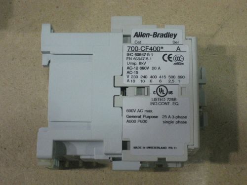 New no box allen bradley control relay 100-cf400 ser a 120vac coil 4 pole iec for sale