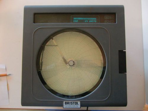 Bristol babcock model 4390 2 pen 10&#034; circular chart recorder &amp; digital display for sale