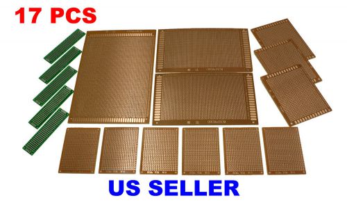 17pcs kit prototyping pcb printed circuit board prototype breadboard stripboard for sale