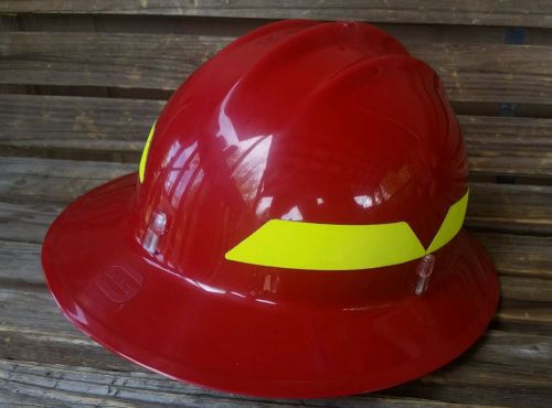 WILDLANDS FIREFIGHTER HARD HAT RED BULLARD MODEL 911H SIZES 6.5-8 FREE SHIPPING