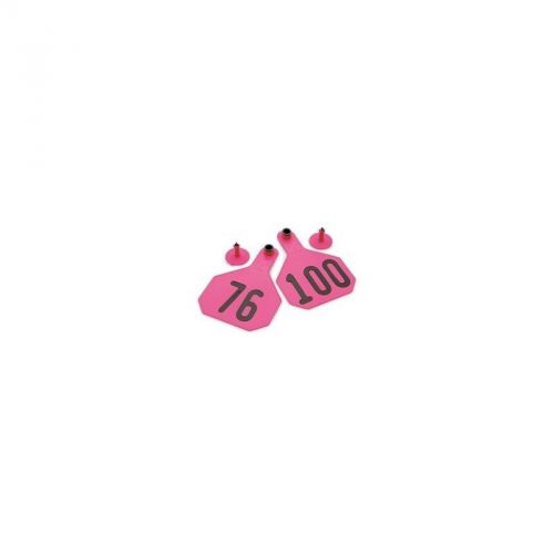 4 star large cattle ear tags pink numbered 76-100 for sale