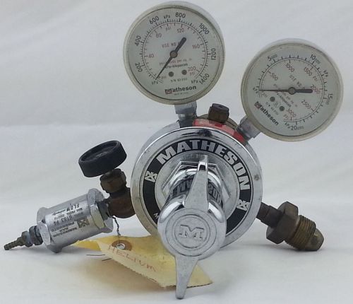Matheson 8h-580 twin gauge gas regulator with shut-off valve for sale
