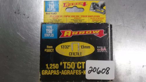 ARROW 50 CT 17/32&#034; INDUSTRIAL STAPLES TYPE T-50 ***NEW*** PIC#20608