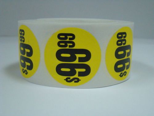 1 roll 1000 each 1.5&#034; round yellow $99.99 price point pricing labels stickers for sale