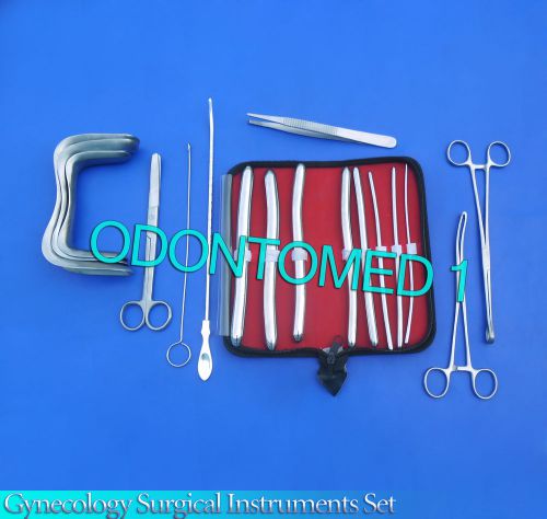 Gynecology Surgical Instruments Kit Forceps , Sims Speculum+Hegar Dilators Kit