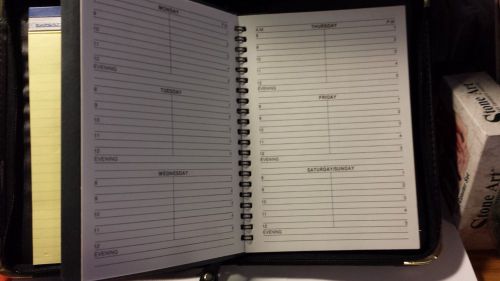 BOEING  Black Leather Zip Around Organizer Appointment Book