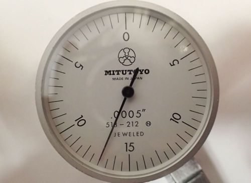 MITUTOYO 513-212 DIAL INDICATOR .0005&#034; GRADUATION WITH 0-15 DIAL. MADE IN JAPAN!