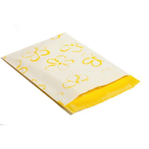 100 Designer Yellow Flower Poly Mailer - 10 x 13&#039;&#039; Mailer Bag, Favor, Event,