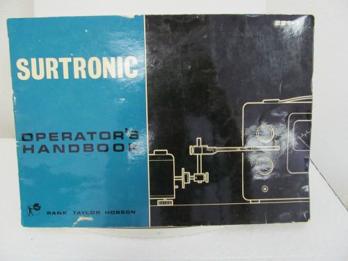 Surtronic 221-7 Operator&#039;s Handbook