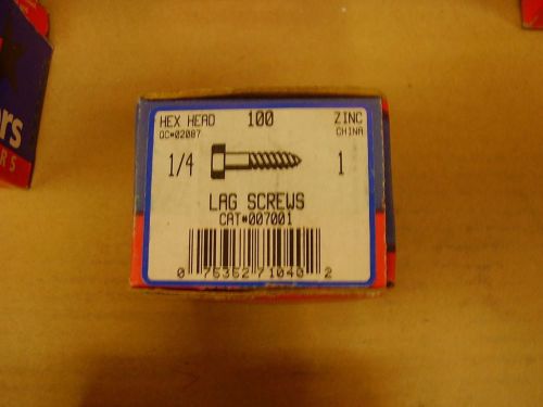 95 - powers fasteners zinc lag bolts, 1/4&#034; x 1&#034;; 007001 1in., hex head, steel for sale