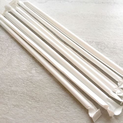 7.75&#034;  Wrapped Translucent Straws Pack Of 500