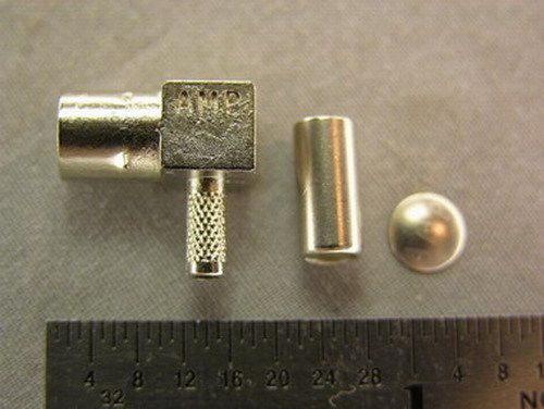 6 Amp 414363-4 R/A RF SMB 50 Ohm Crimp, Hex Crimp Plugs