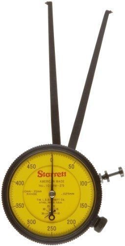 Starrett 1019M-25 Caliper Gauge, Pointed Jaw, Yellow Face, 10-35mm Range, +/-2mm