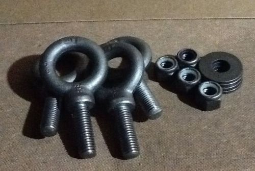 (4) 5/8 Forged Shoulder Eyebolt with nuts and flat Washers. USA Made
