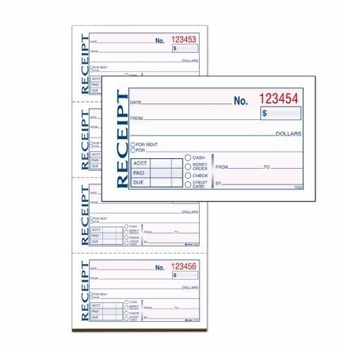 Adams Money and Rent Receipt, Carbonless, 5.25 x 11 Inches, White and Canary,