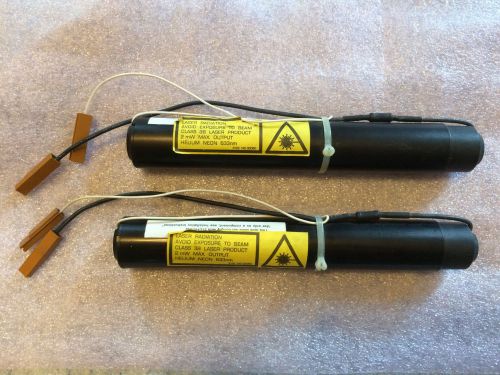 Two Class 3B lasers, 2mW  Helium Neon 633nm. Unknown maker.