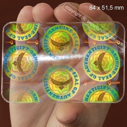 6 ID Cards Security Hologram Horizontal or Vertical Overlay Stickers with Mic...