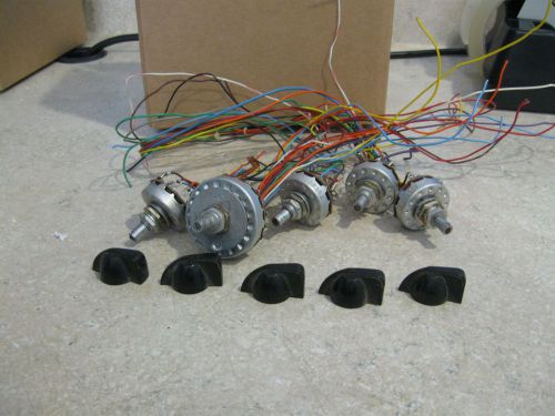 5 rotary switches, &amp; 5 knobs used for sale
