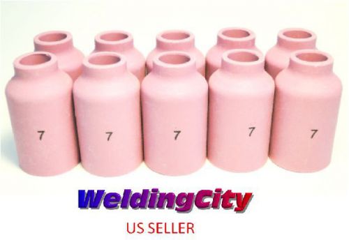 Weldingcity 10 ceramic gas lens cups 54n15 (#7) for tig welding torch 17/18/26 for sale