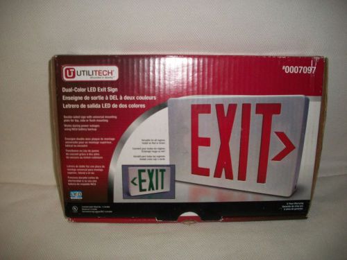 Utiltech Dual- Color LED Exit Sign 0007097 NEW